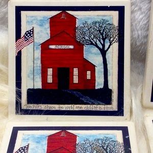 Set of 4 ceramic coasters